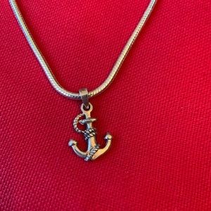 Sterling Silver Anchor on thick silver chain